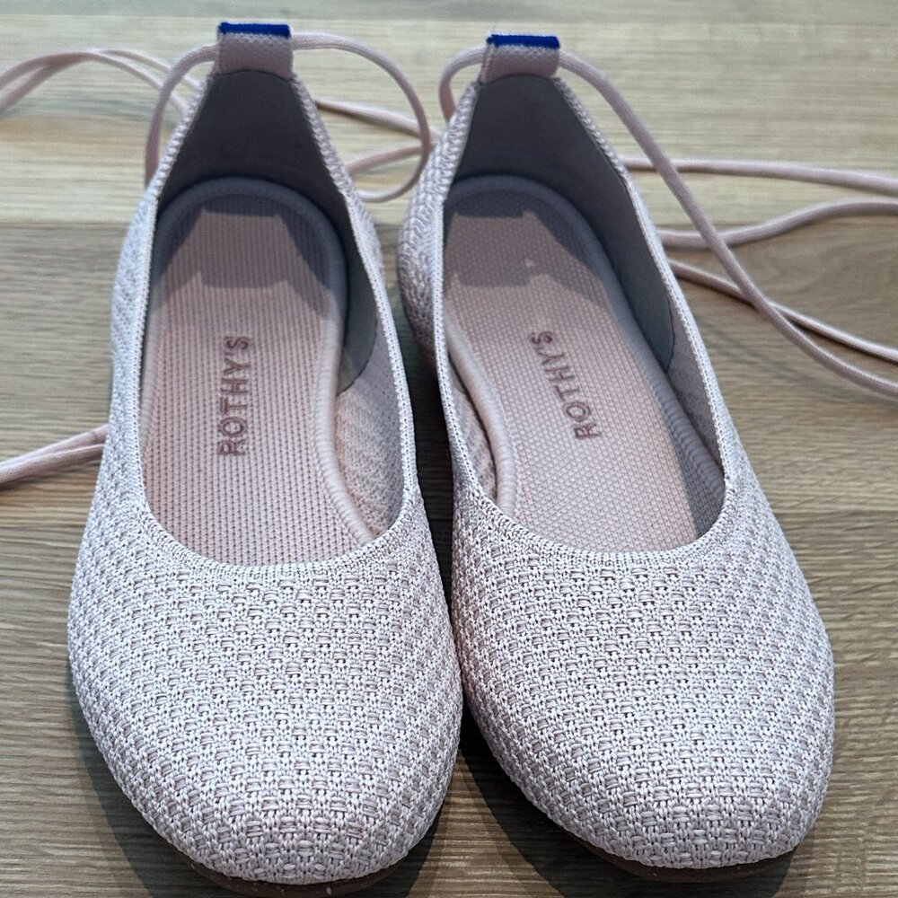 Rothy's Square Wrap Ballet Flats in Ballerina Pink - Sz. 8